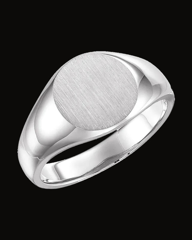 Round Signet Ring — Sterling Silver · 3.87 mm
