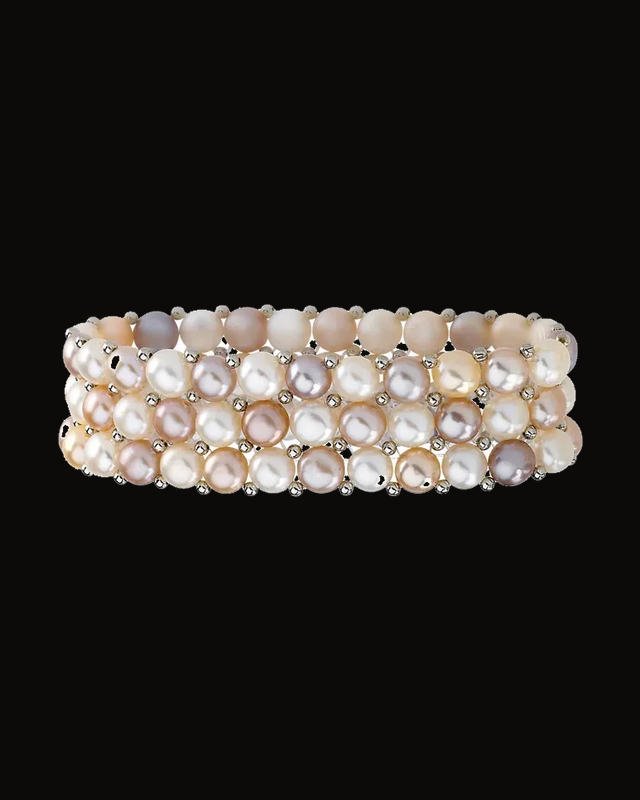 Cultured Freshwater Pearl Strand Bracelet — Sterling Silver