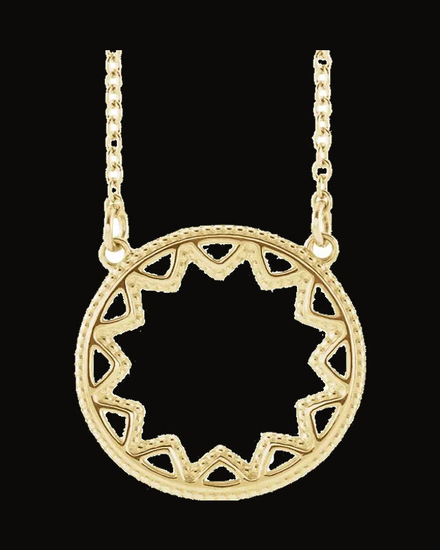 Sun Necklace or Center — 14K Yellow Gold