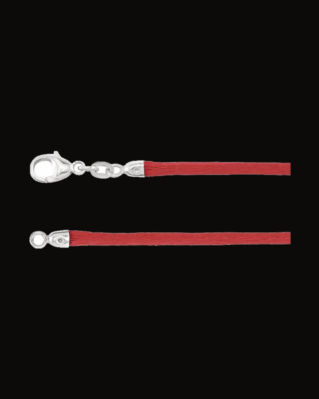2.25 mm Red Silk Cord Necklace — Silver-Plated on Sterling Silver