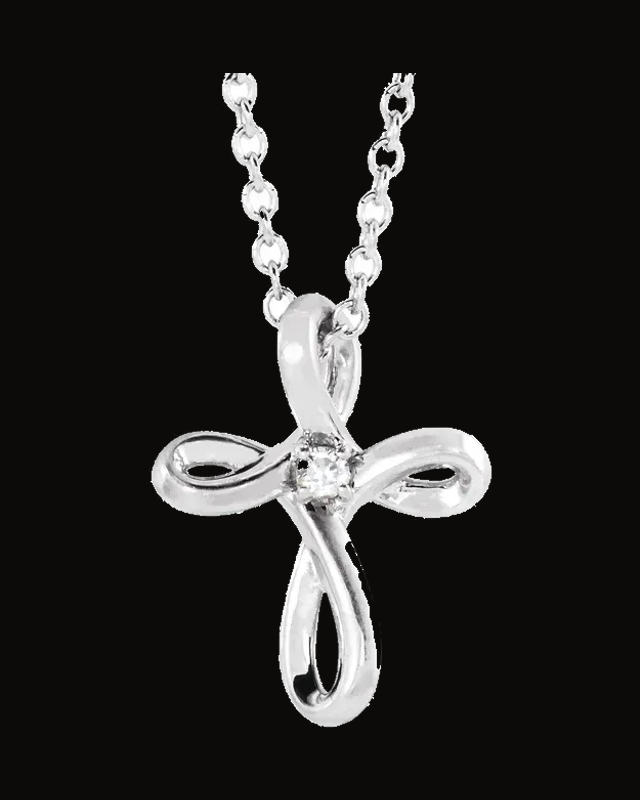 0.015 CTW Natural Diamond Cross Necklace