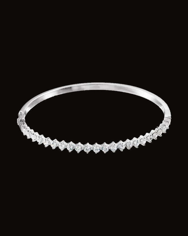Imitation White Cubic Zirconia Bracelet — Sterling Silver · 3 mm