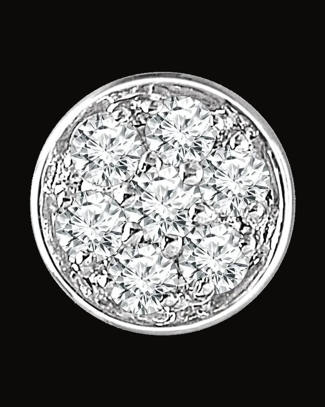 0.07 CTW Natural Diamond Pave Pendant — Rhodium-Plated on 14K White Gold