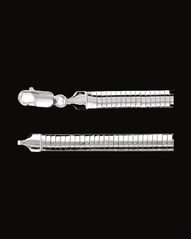 6 mm Domed Omega Chain — Silver-Plated on Sterling Silver