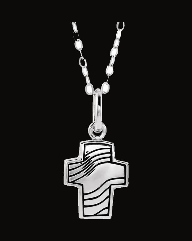 Cross Ash Holder Necklace — Rhodium-Plated on Sterling Silver