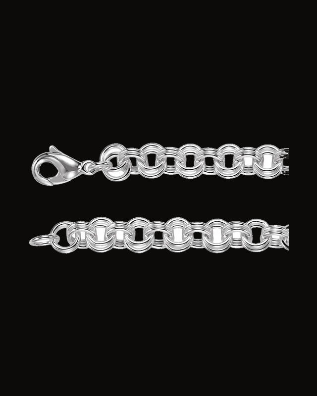 9 mm Double Link Cable Chain — Silver-Plated on Sterling Silver