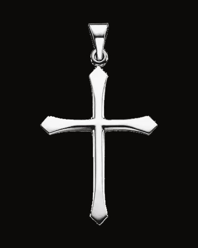 Cross Pendant — 14K Yellow / White Gold