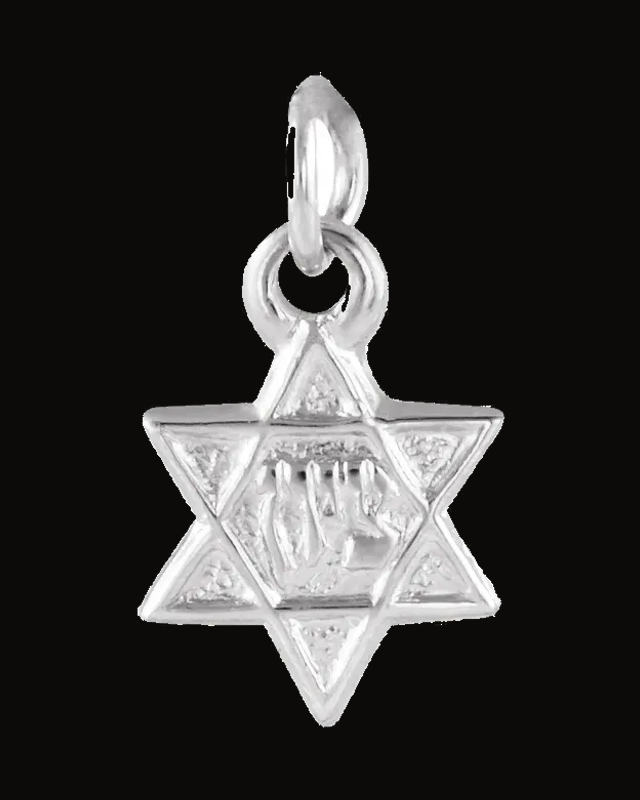 Star of David Pendant — Rhodium-Plated on 14K White Gold