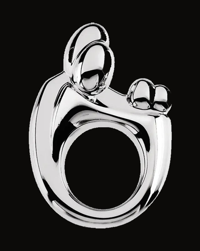 Mother and Child® Slide Pendant — Rhodium-Plated on Sterling Silver