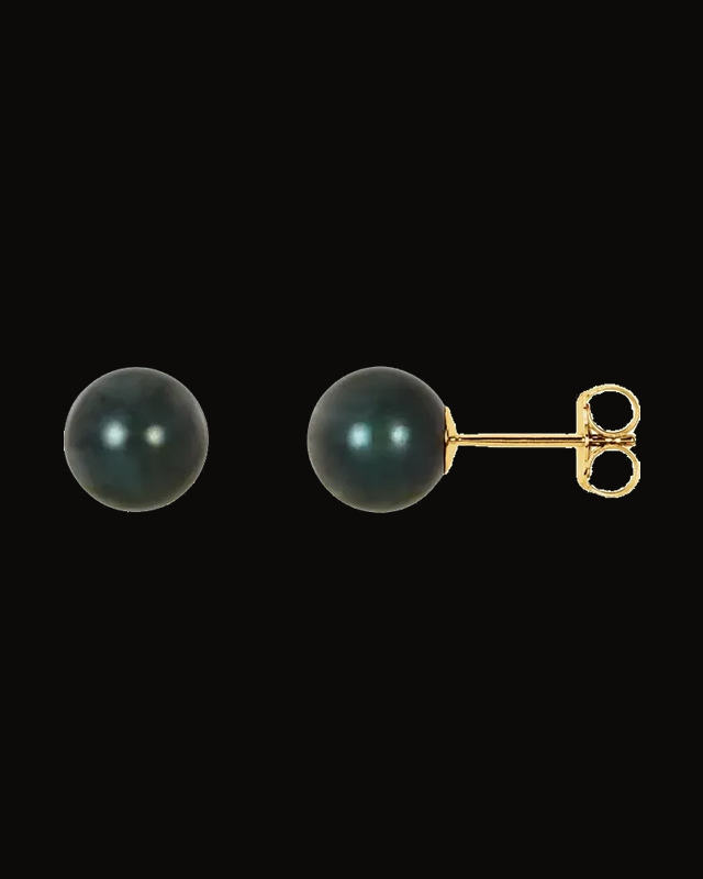 Cultured Akoya Pearl Earrings — 14K Yellow / White Gold