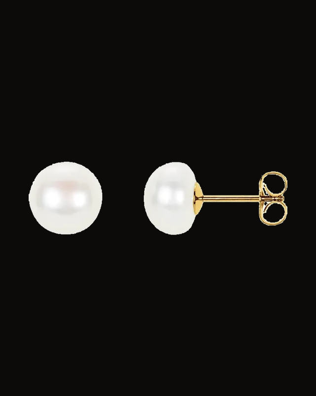 Cultured Panache Pearl Earrings — 14K Yellow Gold · 8 mm