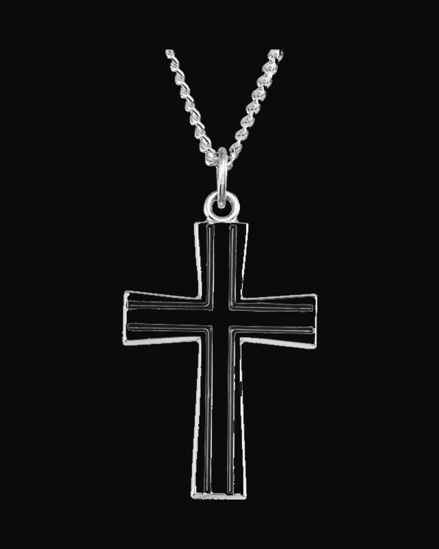 Cross Necklace — Rhodium-Plated on Sterling Silver