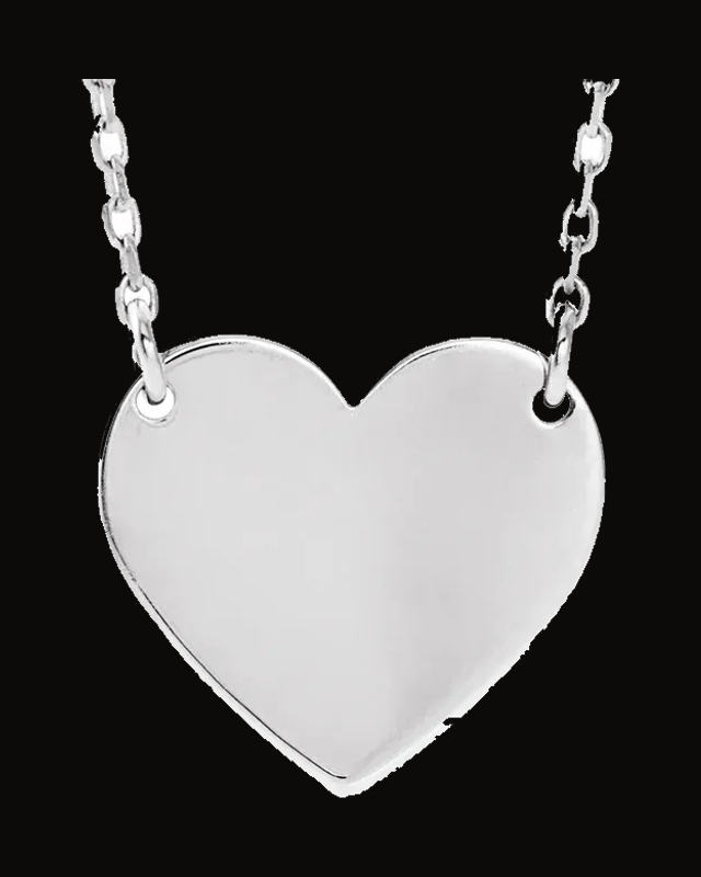 Engravable Heart Necklace — Cable