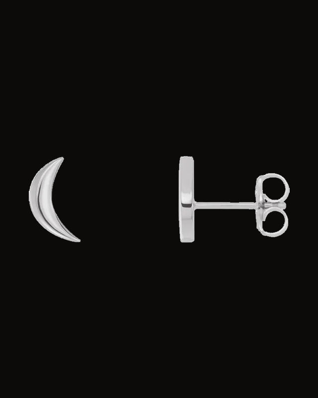 Crescent Moon Stud Earrings