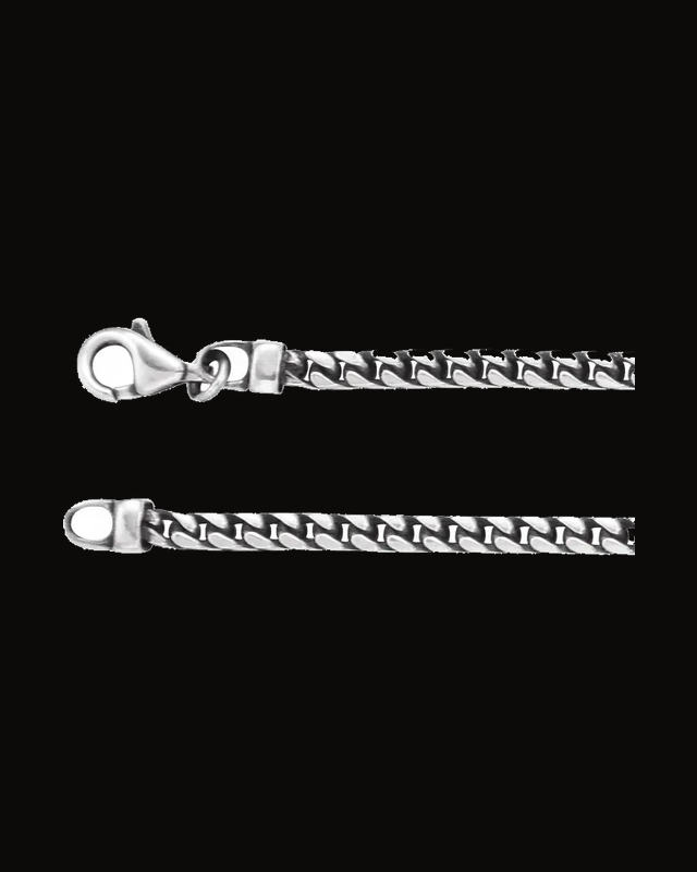 Oxidized Franco Chain — Sterling Silver