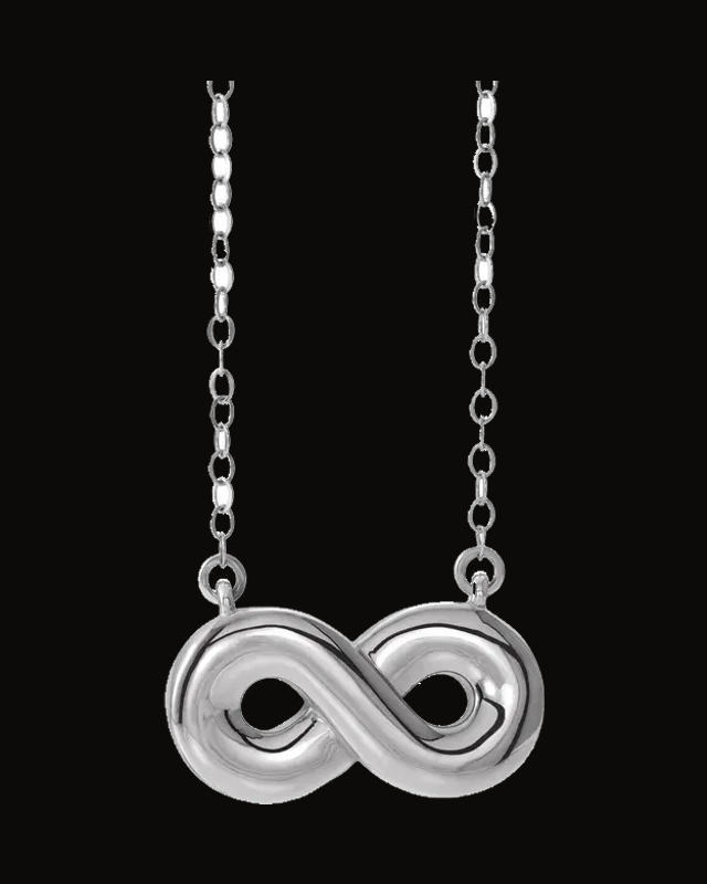 Infinity-Inspired Ash Holder Necklace — Rhodium-Plated on Sterling Silver