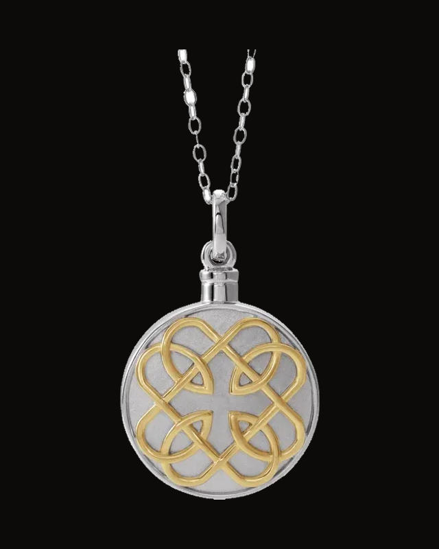 Celtic-Inspired Ash Holder Necklace — 14K Yellow Gold-Plated on Sterling Silver