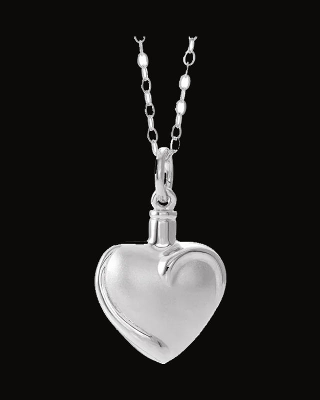 Heart Ash Holder Necklace or Pendant — Rhodium-Plated on Sterling Silver