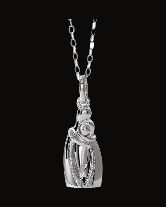 Holding You Forever Ash Holder Necklace — Rhodium-Plated on Sterling Silver
