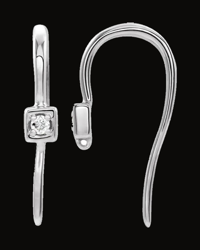 0.015 Ct Natural Diamond Earring Top — 14K Yellow / White Gold
