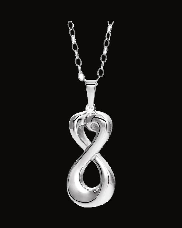 Infinite Love Ash Holder Necklace — Rhodium-Plated on Sterling Silver