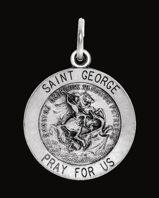 St. George Medal Necklace or Pendant — Sterling Silver