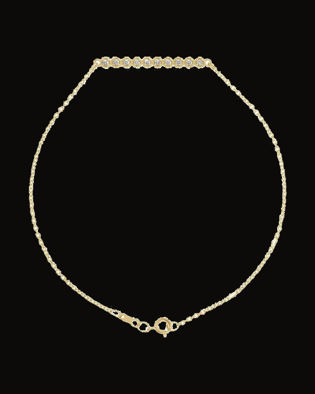 1/8 CTW Natural Diamond Bar Bracelet — 14K Yellow Gold