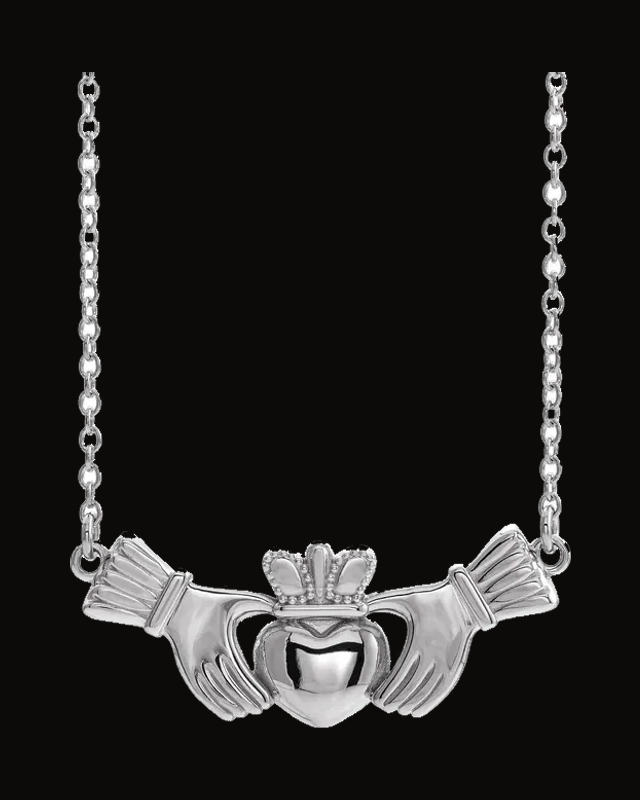 Claddagh Necklace or Center — Sterling Silver