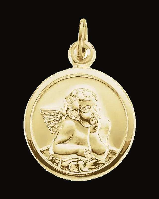 Guardian Angel Medal — 14K Yellow Gold