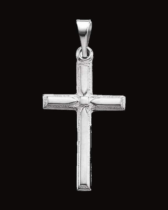 Cross Pendant — 14K White / Yellow Gold