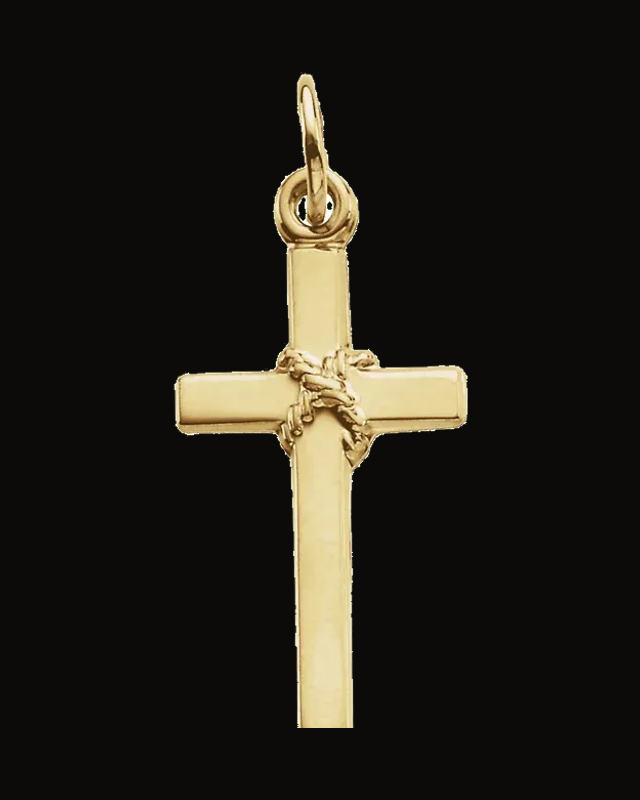 Cross Pendant — 14K White / Yellow Gold