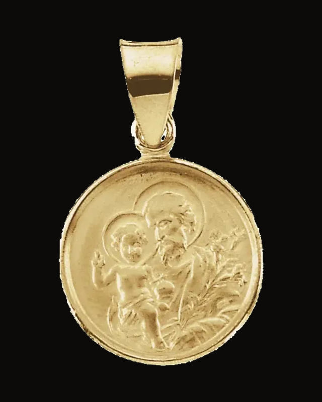 Round St. Joseph Medal — 18K Yellow Gold