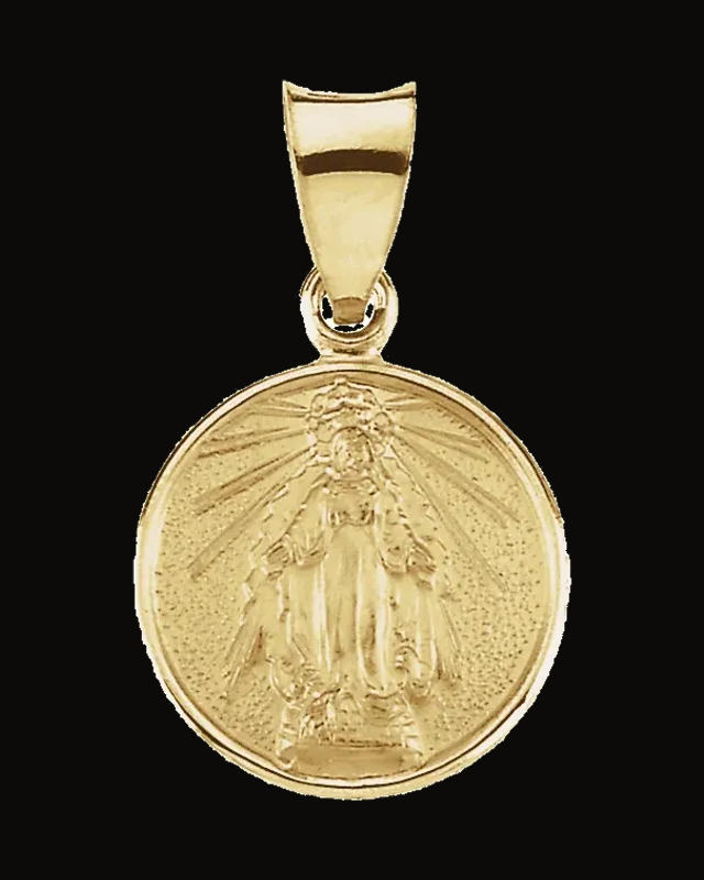 Round Miraculous Medal — 18K Yellow Gold