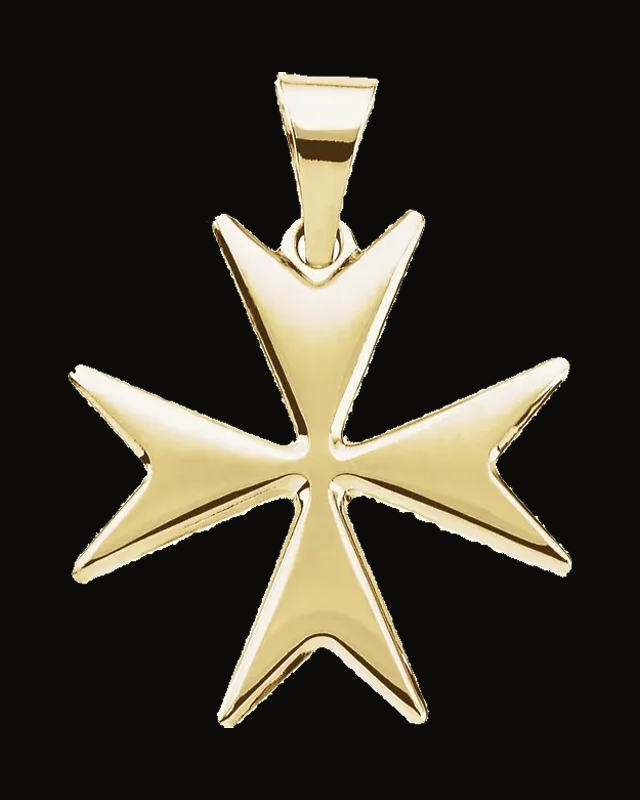 Maltese Cross Pendant — 14K Yellow Gold