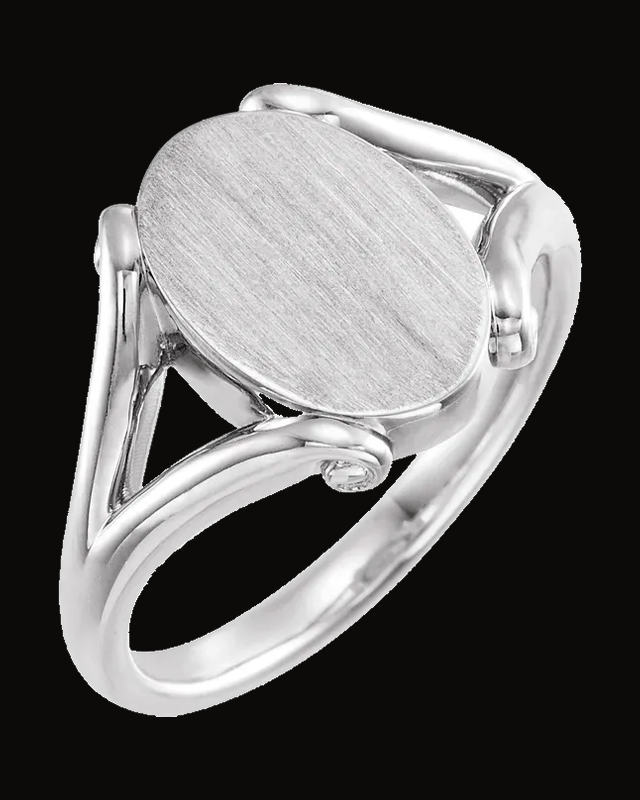 Oval Signet Ring — Sterling Silver · 2.32 mm