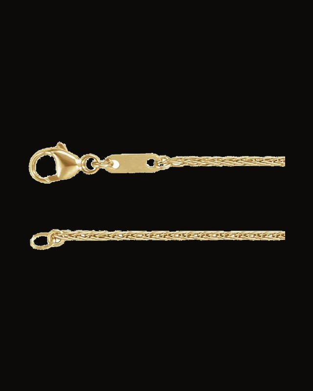1.2 mm Wheat Chain — 10K Yellow / White Gold