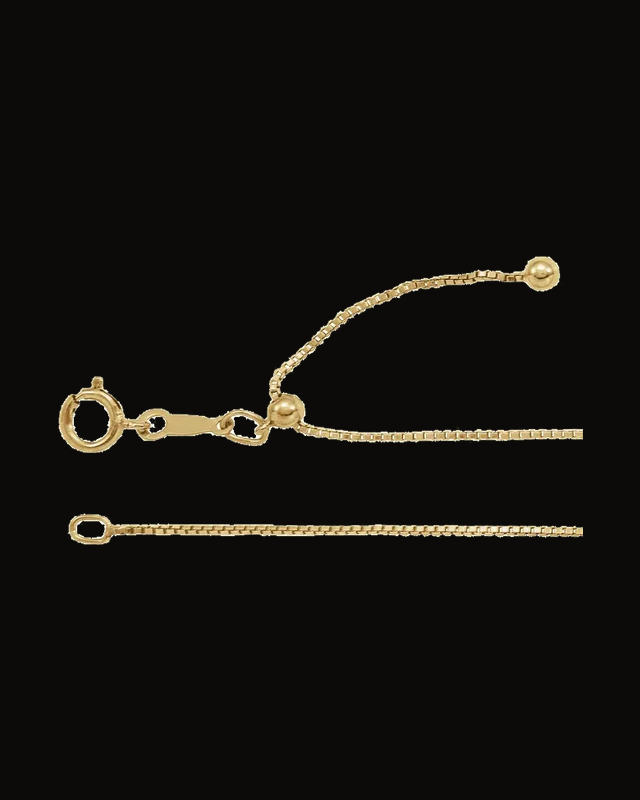 0.85 mm Adjustable Box Chain — 14K Yellow Gold-Plated