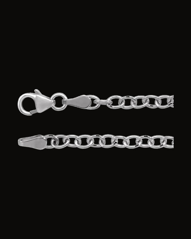 3.25 mm Oval Cable Chain — Silver-Plated on Sterling Silver