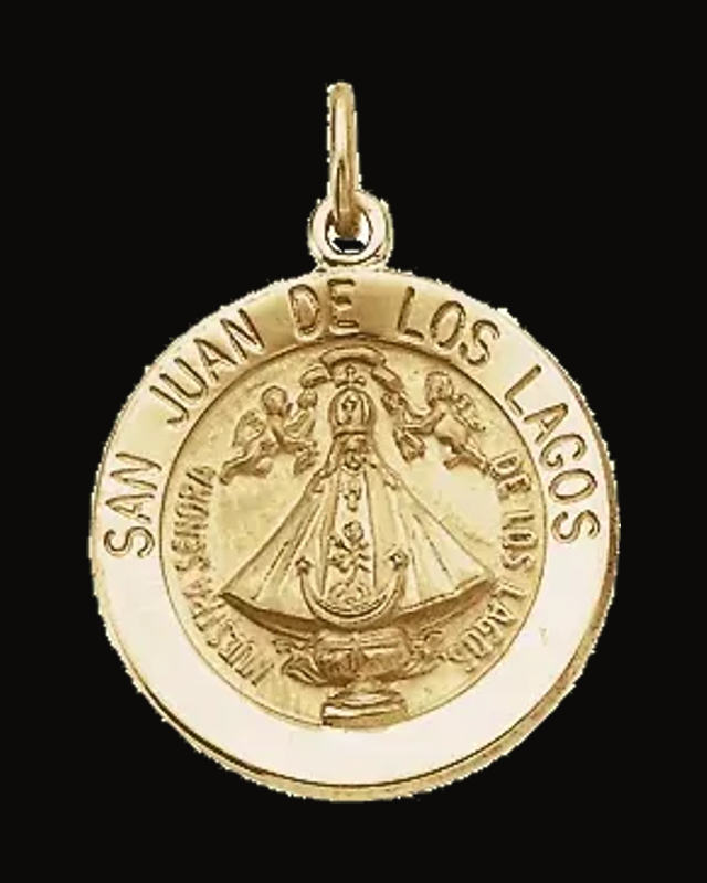 Round San Juan Of Los Lagos Medal — 14K Yellow Gold