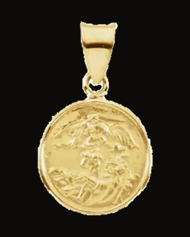 Round St. Michael Medal — 18K Yellow Gold