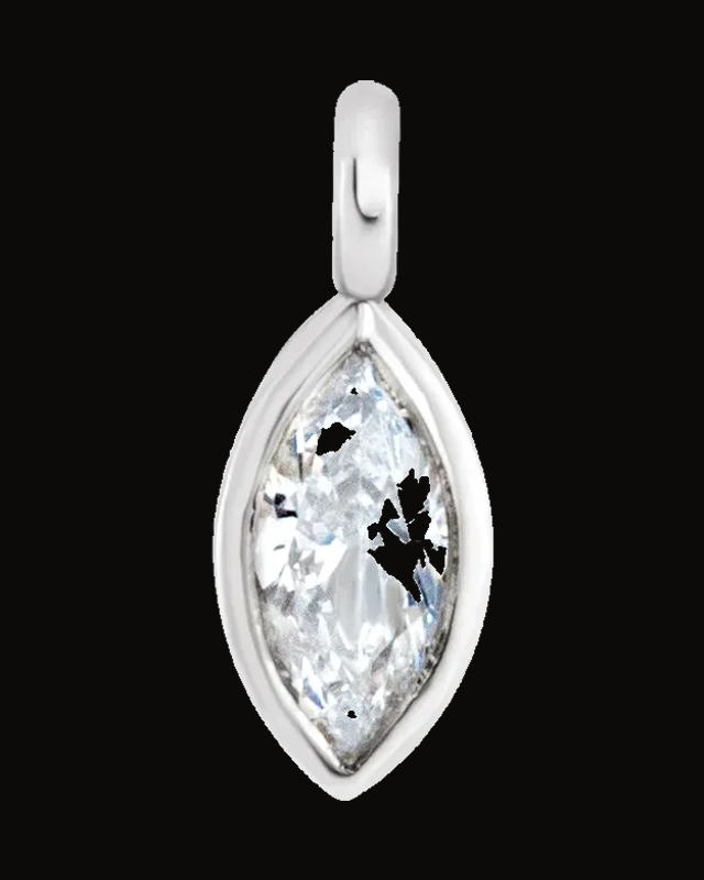 0.03 Ct Natural Diamond Bezel-Set Dangle — 14K Yellow / White Gold