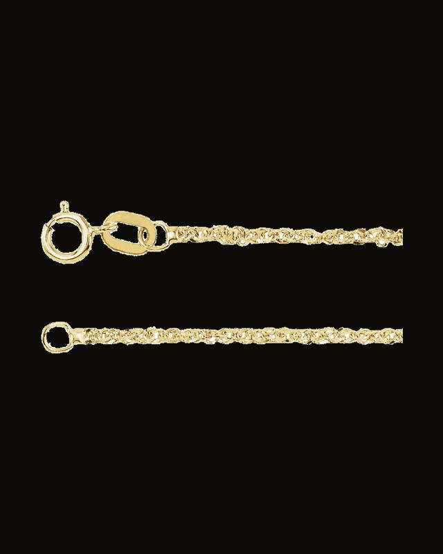 1.7 mm Diamond-Cut Singapore Chain — 14K Yellow / White Gold
