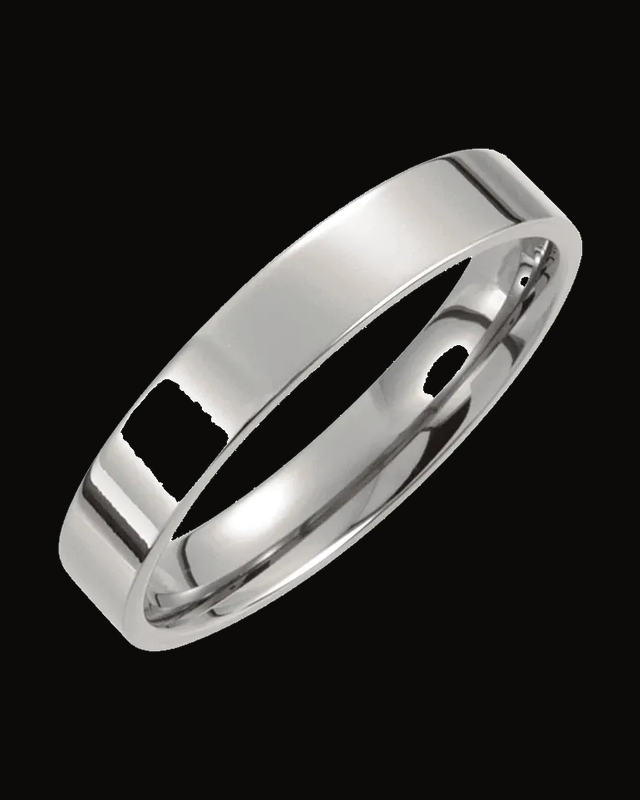 Comfort-Fit Flat Band — Titanium