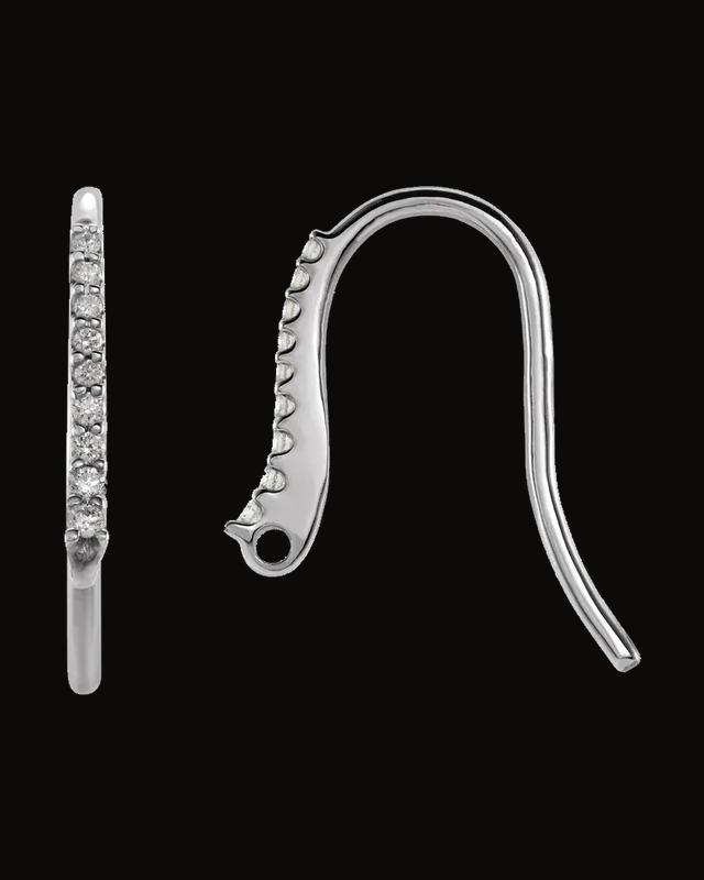 0.06 Ct Natural Diamond French Wire Earring Top
