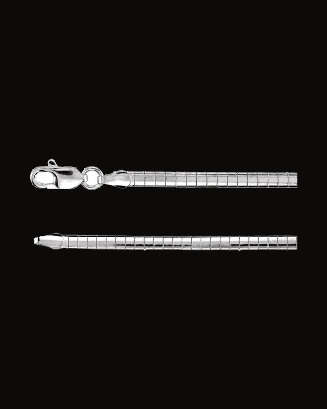 3 mm Omega Chain — Silver-Plated on Sterling Silver