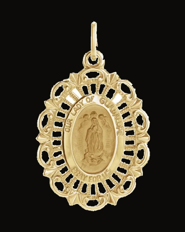 Oval Our Lady Of Guadalupe Medal — 14K Yellow Gold