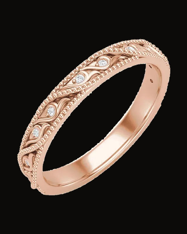 0.05 CTW Natural Diamond Anniversary Band — 14K Rose Gold · 2.85 mm