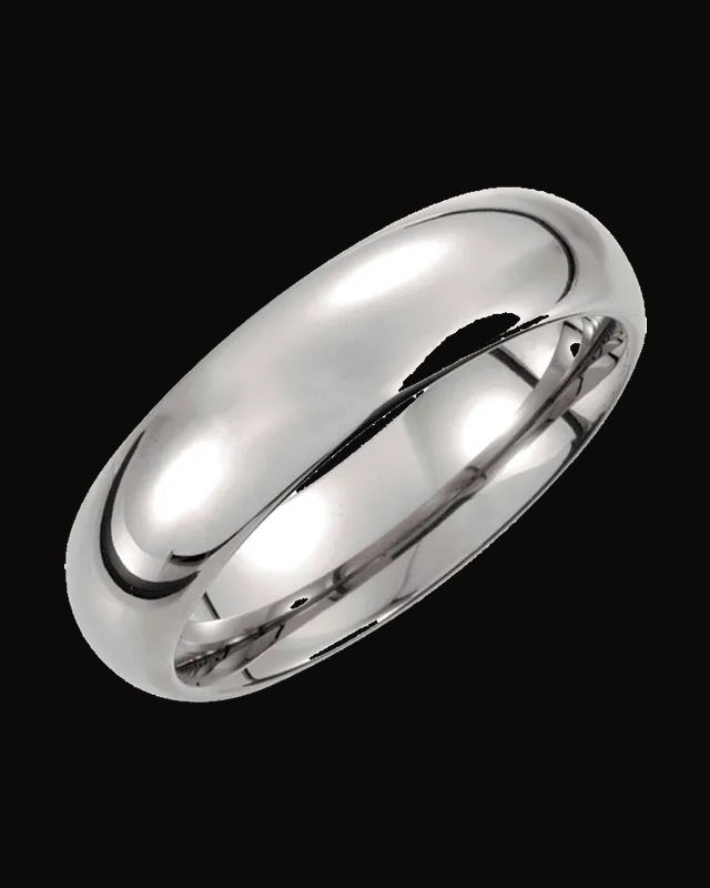 Comfort-Fit Half Round Band — Tungsten / White Tungsten