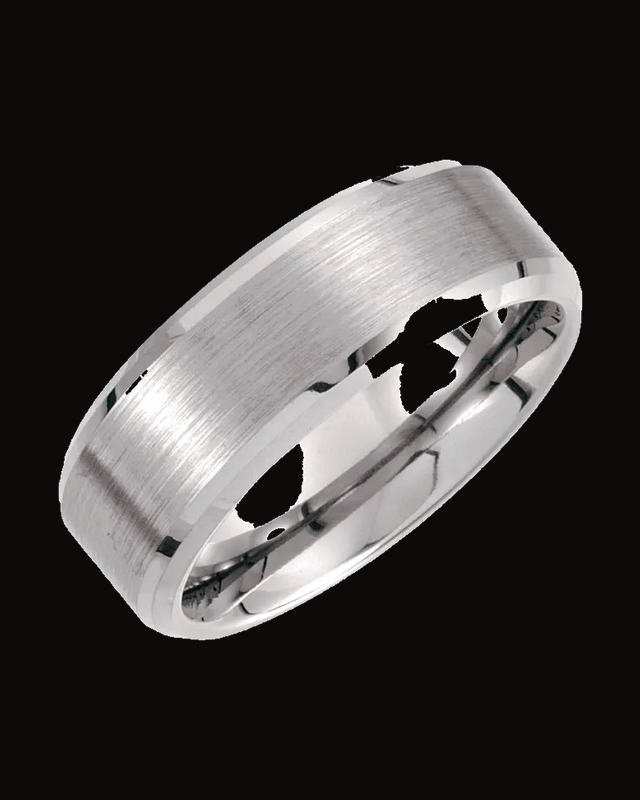 Tungsten Beveled Edge Band