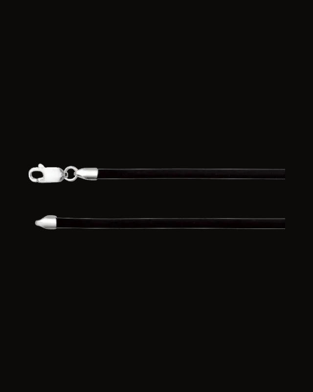 3 mm Black Rubber Cord Necklace